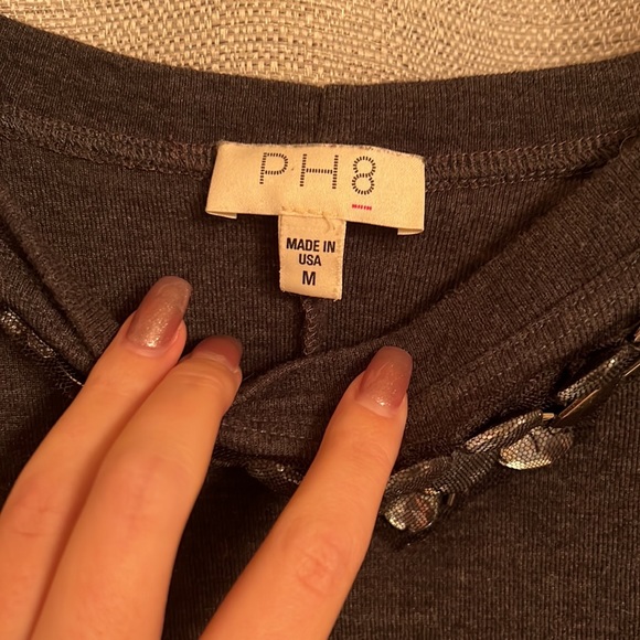 PH8 Gem Neckline Long Sleeve Shirt with Open Back - Picture 3 of 4